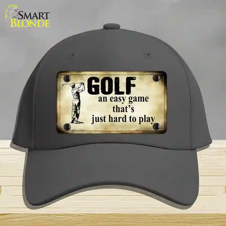 Golf An Easy Game Novelty License Plate Hat Cotton / Charcoal