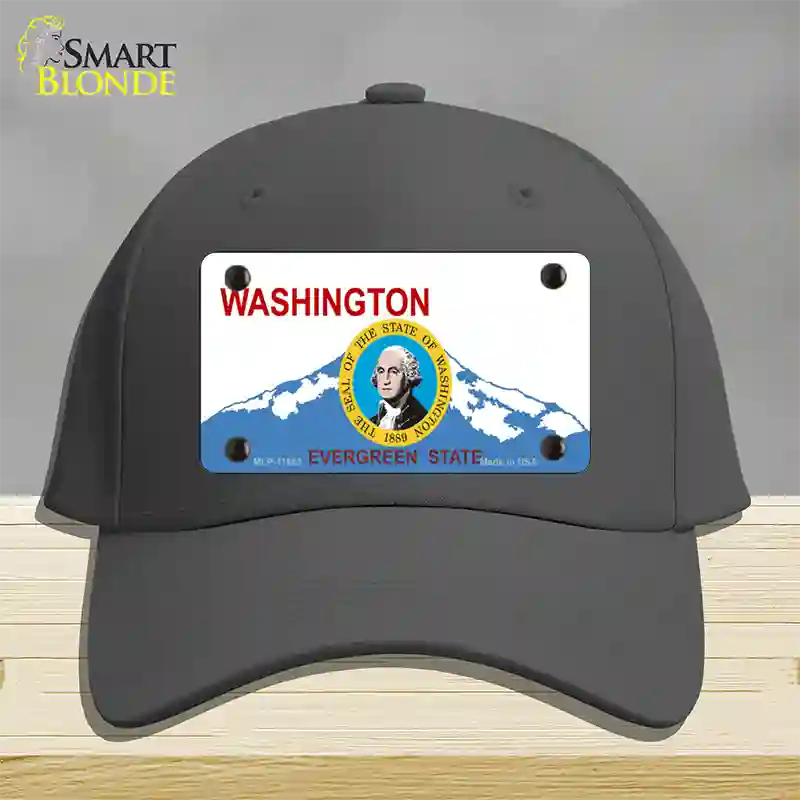 Washington Seal And State Novelty License Plate Hat Cotton / Charcoal