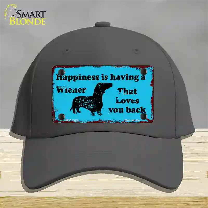 Happiness Is Having A Wiener Novelty License Plate Hat Cotton / Charcoal