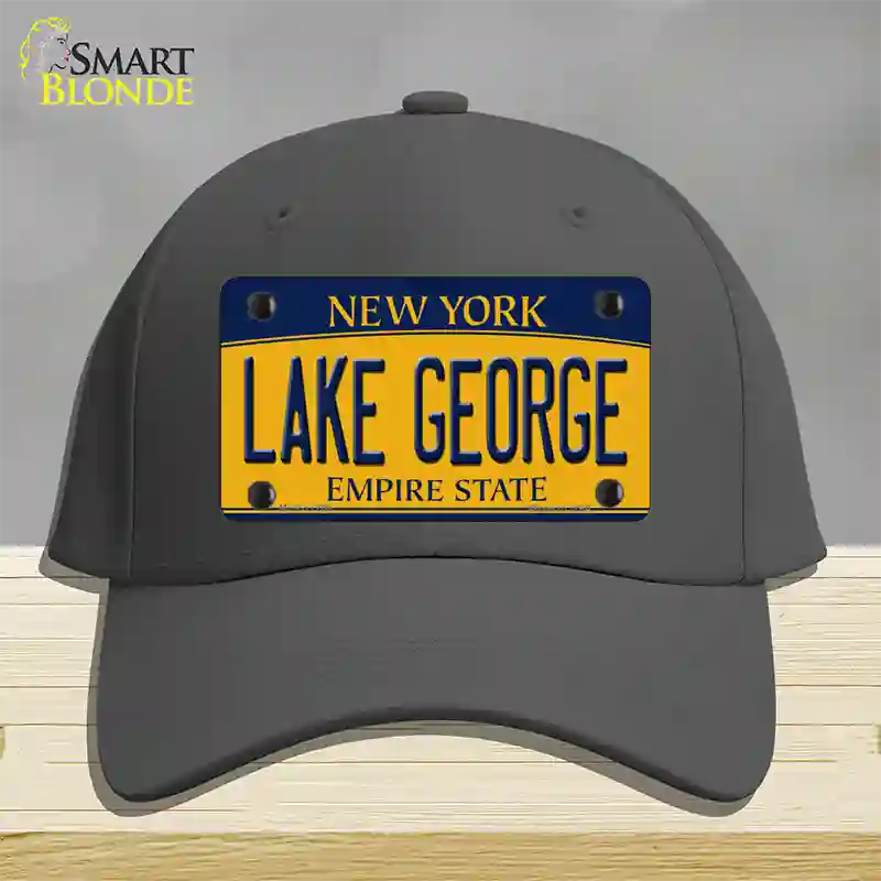 Lake George New York Novelty License Plate Hat Cotton / Charcoal