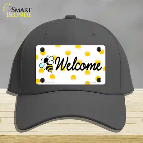 Welcome Bee Novelty License Plate Hat Cotton / Charcoal