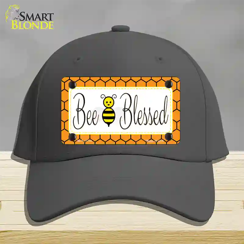 Bee Blessed Simple Novelty License Plate Hat Cotton / Charcoal