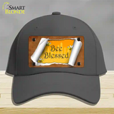 Bee Blessed Scroll Novelty License Plate Hat Cotton / Charcoal