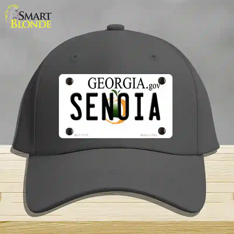 Senoia Georgia State Novelty License Plate Hat Cotton / Charcoal