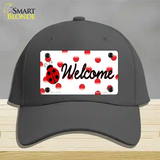 Welcome Ladybug Novelty License Plate Hat Cotton / Charcoal