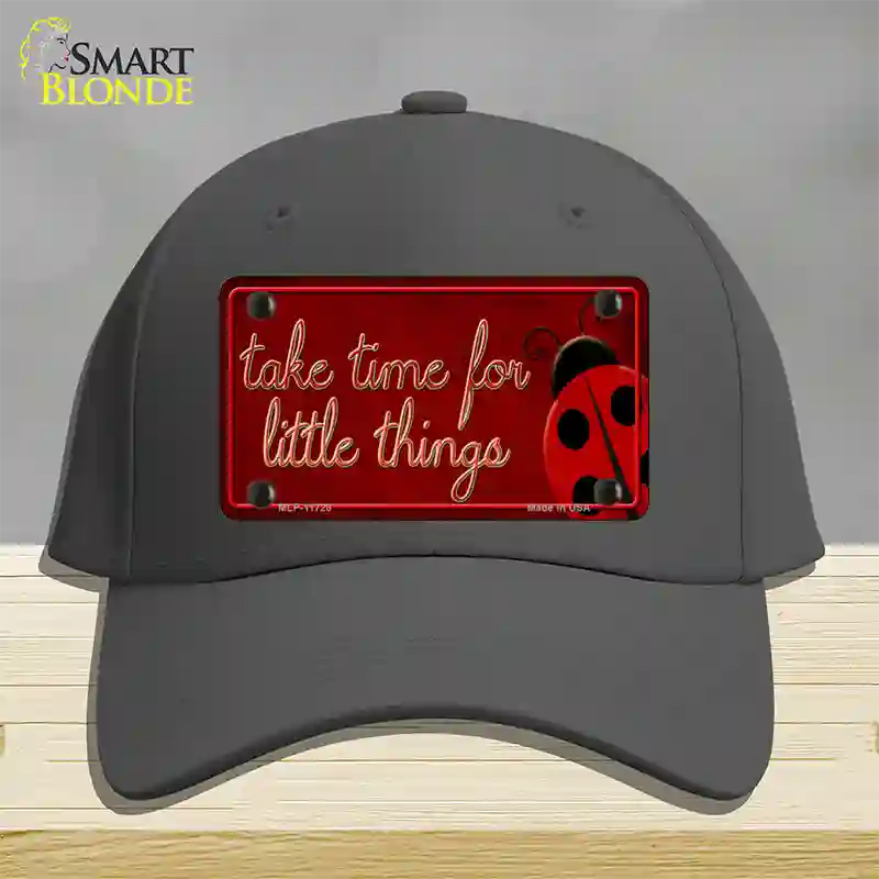 Take Time for Little Things Novelty License Plate Hat Cotton / Charcoal