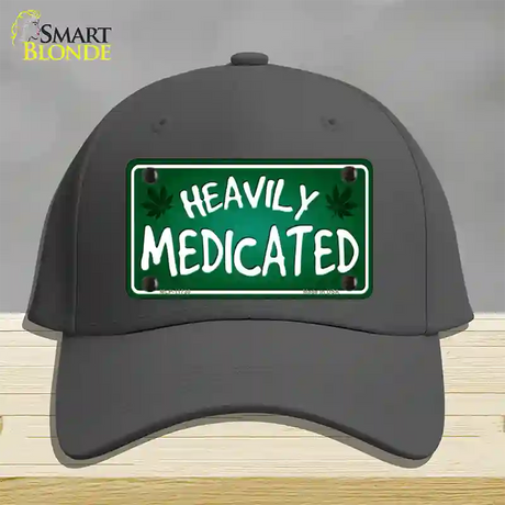 Heavily Medicated Novelty License Plate Hat Cotton / Charcoal