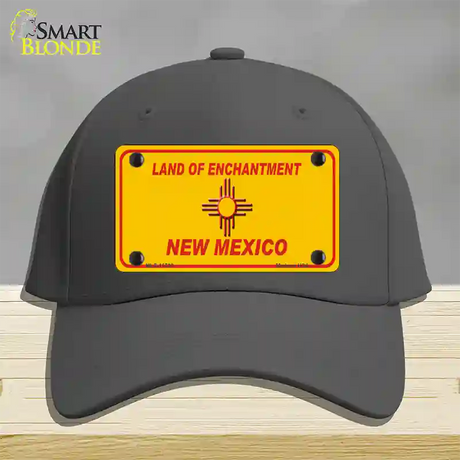 New Mexico Blank Yellow State Novelty License Plate Hat Cotton / Charcoal