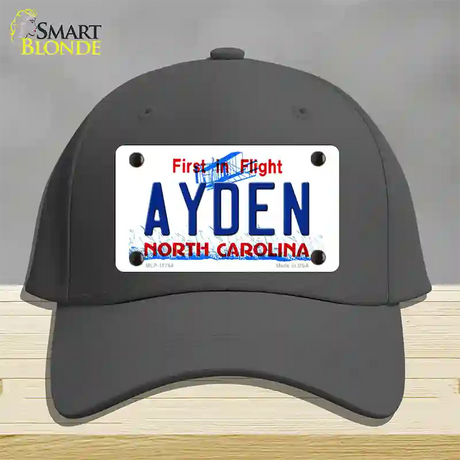 Ayden North Carolina State Novelty License Plate Hat Cotton / Charcoal