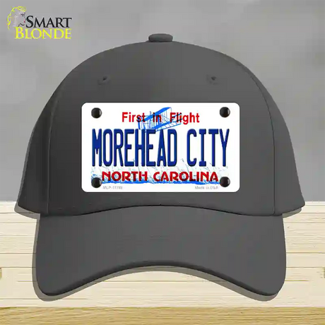 Morehead City North Carolina State Novelty License Plate Hat Cotton / Charcoal