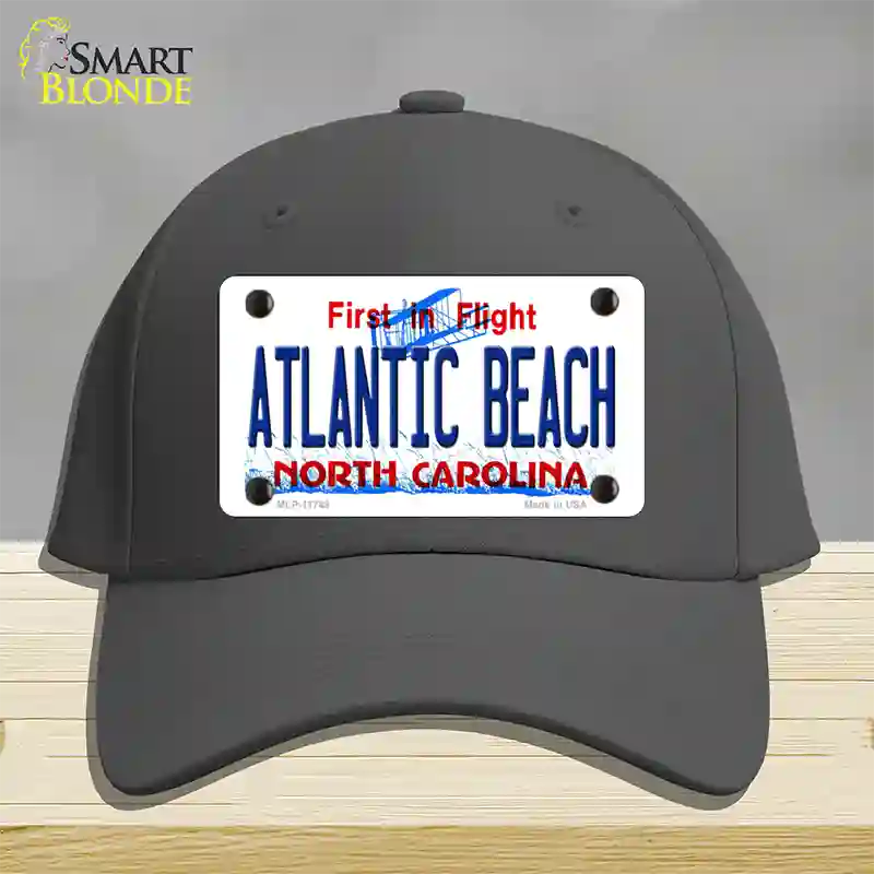 Atlantic Beach North Carolina State Novelty License Plate Hat Cotton / Charcoal