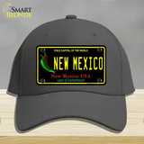 New Mexico Black State Novelty License Plate Hat Cotton / Charcoal