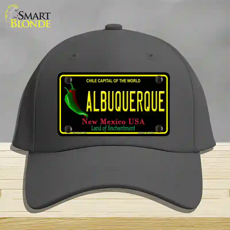 Albuquerque New Mexico Black State Novelty License Plate Hat Cotton / Charcoal