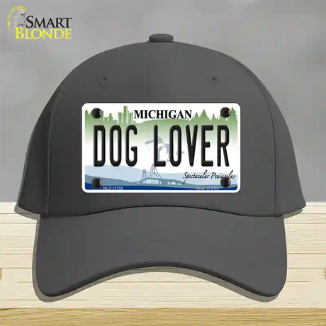 Michigan Dog Lover Novelty License Plate Hat Cotton / Charcoal