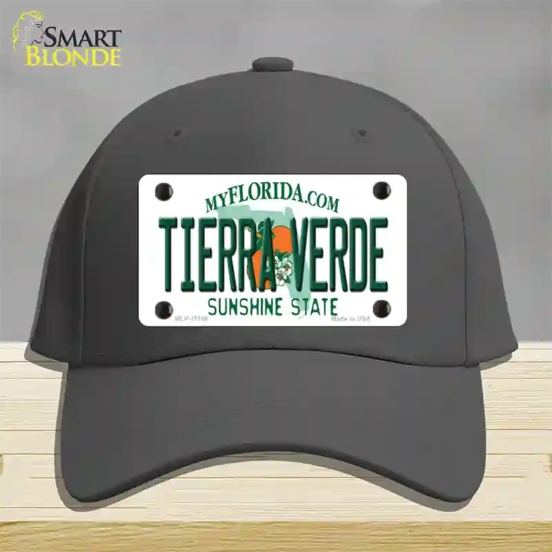 Tierra Verde Florida Novelty License Plate Hat Cotton / Charcoal