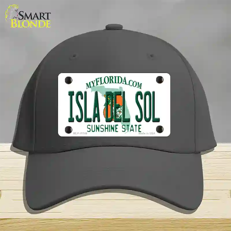 Isla Del Sol Florida Novelty License Plate Hat Cotton / Charcoal