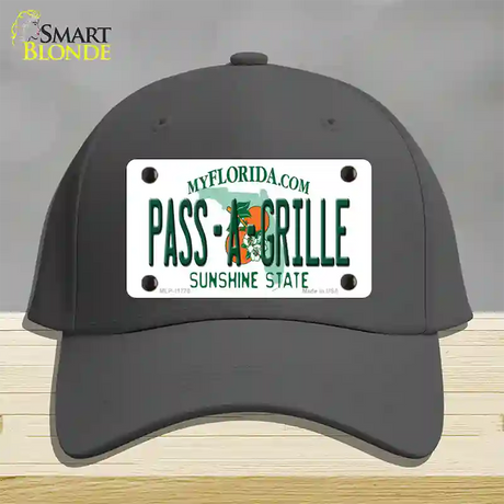 Pass A Grille Florida Novelty License Plate Hat Cotton / Charcoal