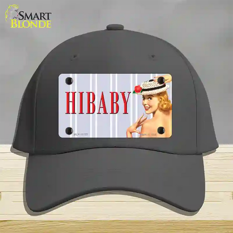 Hi Baby Vintage Pinup Novelty License Plate Hat Cotton / Charcoal