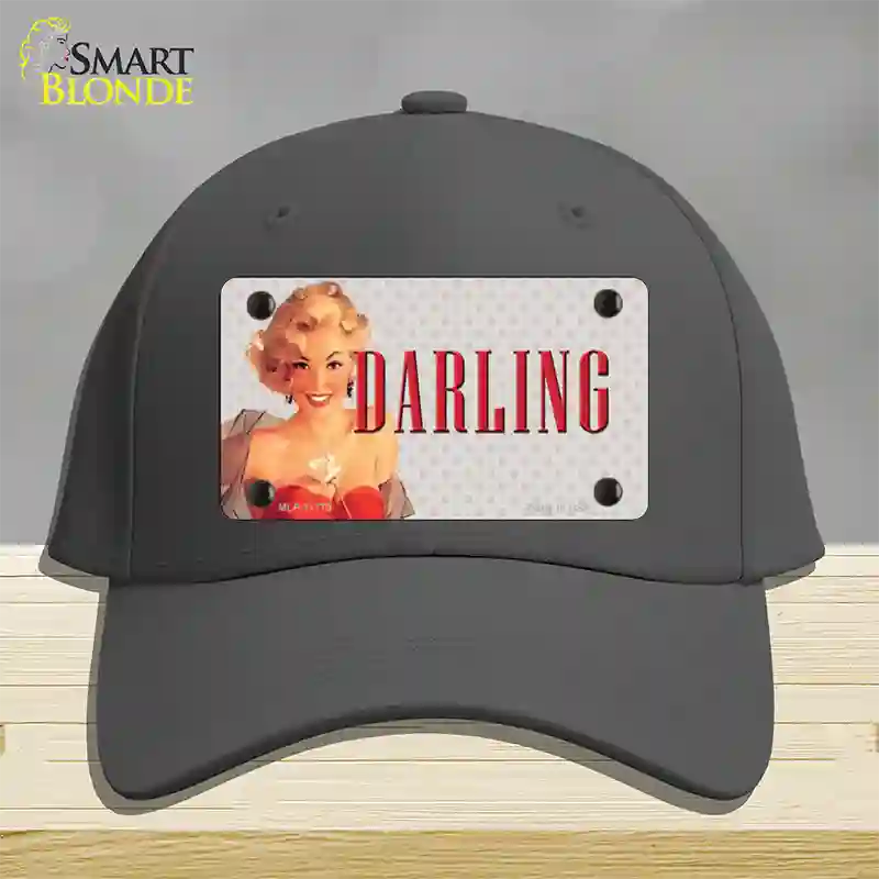 Darling Vintage Pinup Novelty License Plate Hat Cotton / Charcoal