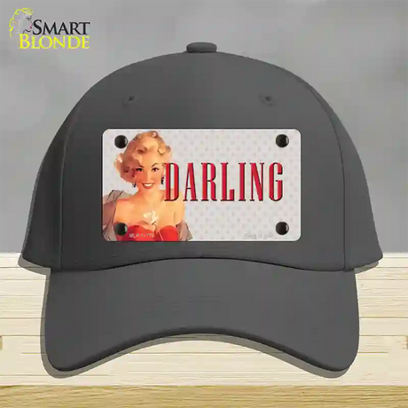 Darling Vintage Pinup Novelty License Plate Hat Cotton / Charcoal