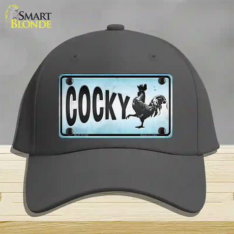 Cocky Chicken Novelty License Plate Hat Cotton / Charcoal