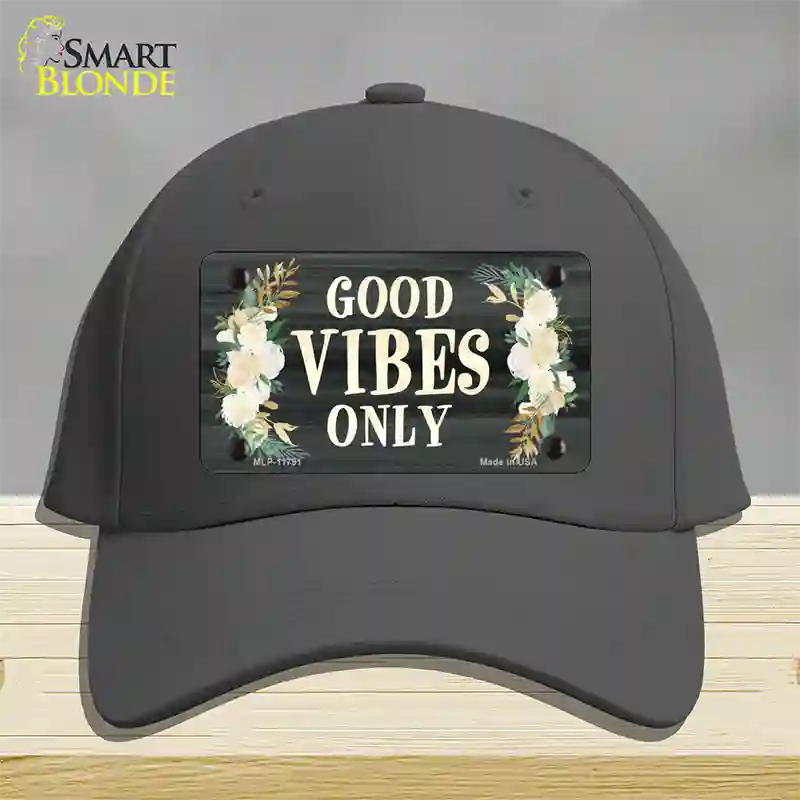 Good Vibes Only Novelty License Plate Hat Cotton / Charcoal