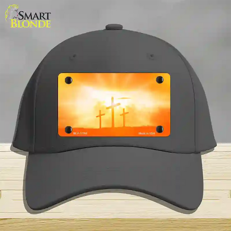 Crosses in the Sun Orange Novelty License Plate Hat Cotton / Charcoal