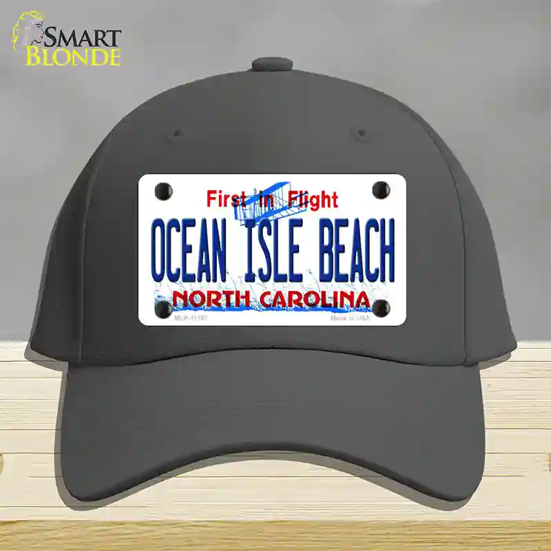 Ocean Isle Beach North Carolina Novelty License Plate Hat Cotton / Charcoal