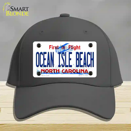 Ocean Isle Beach North Carolina Novelty License Plate Hat Cotton / Charcoal