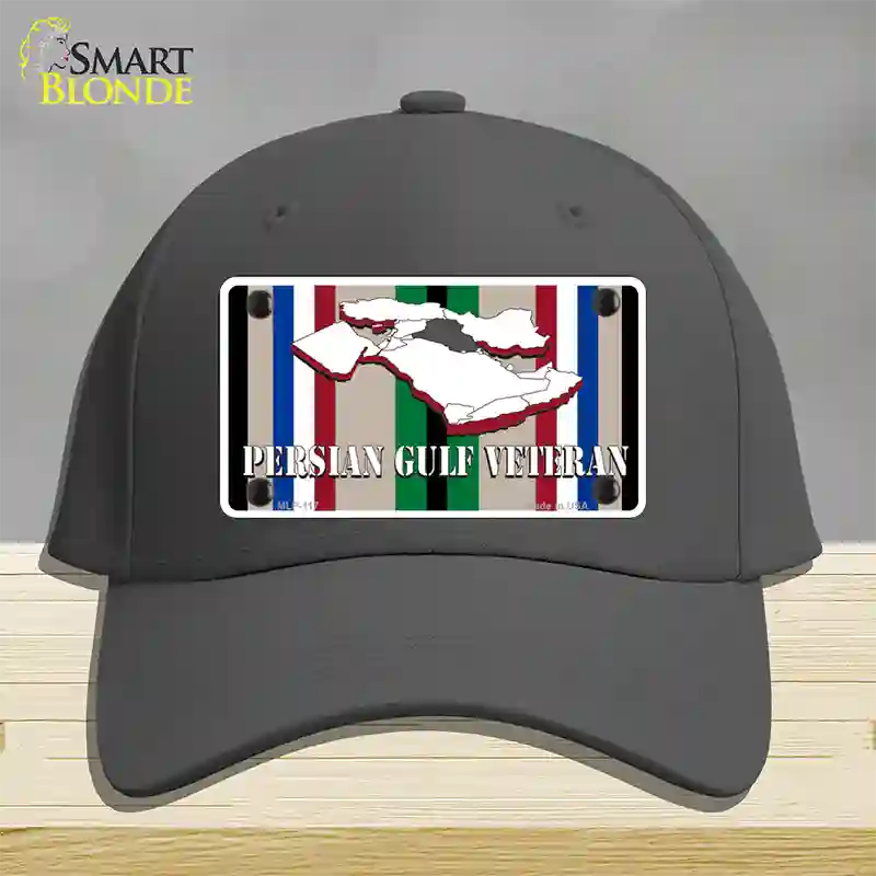 Persian Gulf Veteran Novelty License Plate Hat Cotton / Charcoal