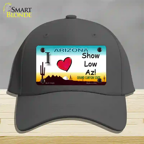 I Love Show Low AZ Novelty License Plate Hat Cotton / Charcoal