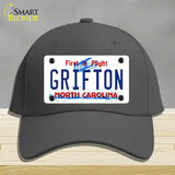 Grifton North Carolina Novelty License Plate Hat Cotton / Charcoal