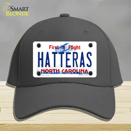 Hatteras North Carolina Novelty License Plate Hat Cotton / Charcoal