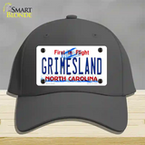 Grimesland North Carolina Novelty License Plate Hat Cotton / Charcoal