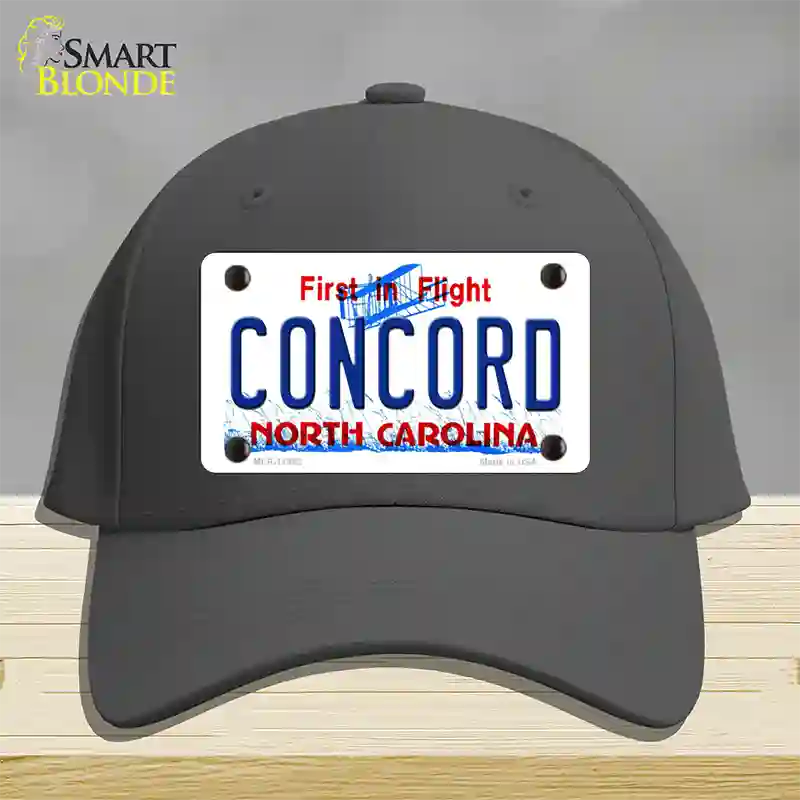 Concord North Carolina Novelty License Plate Hat Cotton / Charcoal