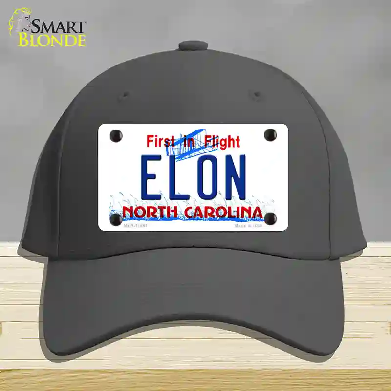 Elon North Carolina Novelty License Plate Hat Cotton / Charcoal