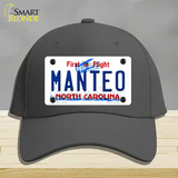 Manteo North Carolina Novelty License Plate Hat Cotton / Charcoal