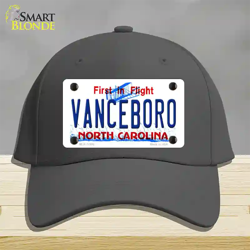 Vanceboro North Carolina Novelty License Plate Hat Cotton / Charcoal