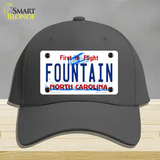 Fountain North Carolina Novelty License Plate Hat Cotton / Charcoal