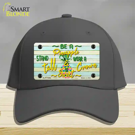 Be A Pineapple Novelty License Plate Hat Cotton / Charcoal