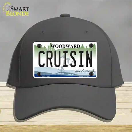 Cruisin Woodward Michigan Novelty License Plate Hat Cotton / Charcoal