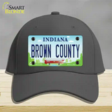 Brown County Indiana Novelty License Plate Hat Cotton / Charcoal