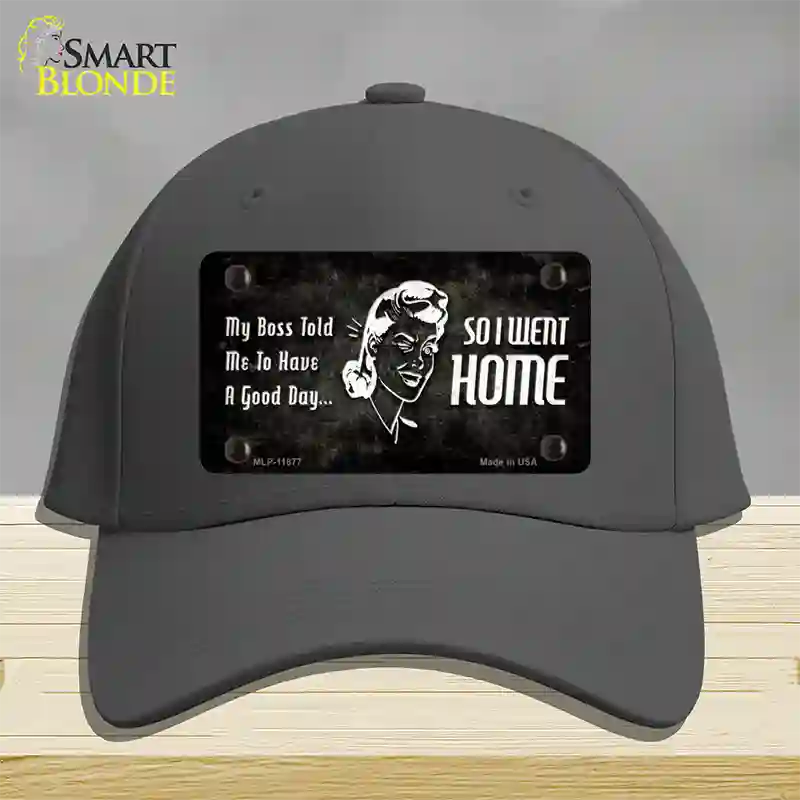 So I Went Home Novelty License Plate Hat Cotton / Charcoal