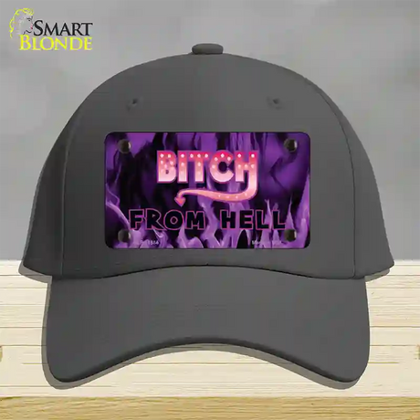 Bitch from Hell Novelty License Plate Hat Cotton / Charcoal