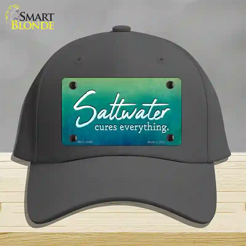 Saltwater Cures Everything Novelty License Plate Hat Cotton / Charcoal