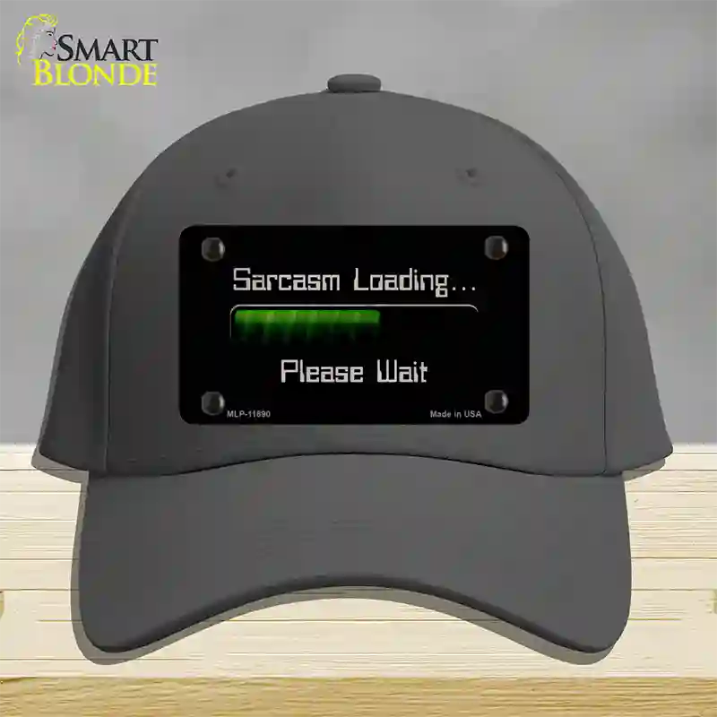 Sarcasm Loading Novelty License Plate Hat Cotton / Charcoal