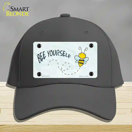 Bee Yourself Novelty License Plate Hat Cotton / Charcoal