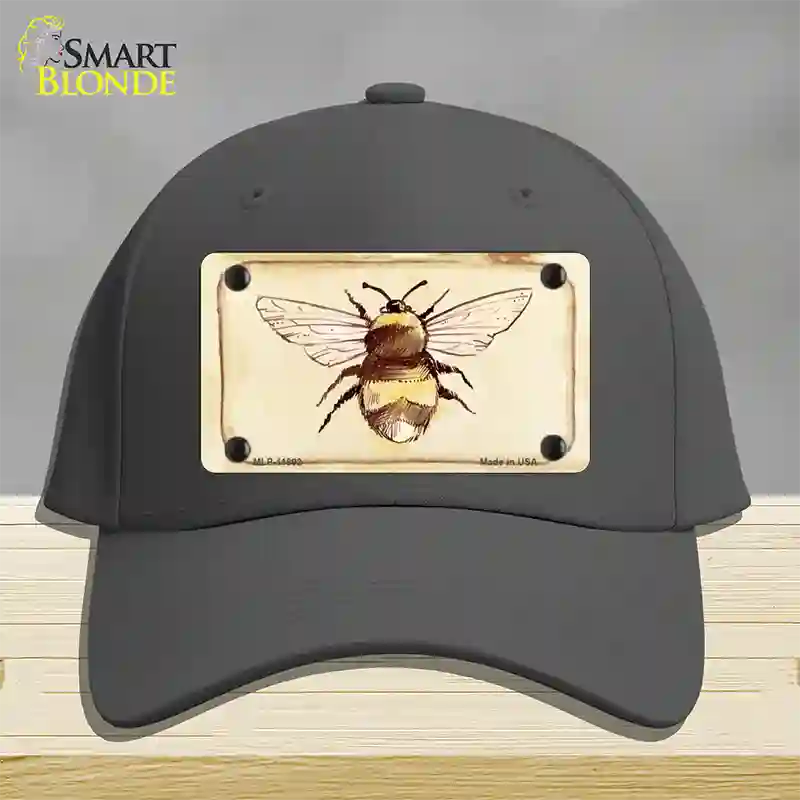 Bumble Bee Watercolor Novelty License Plate Hat Cotton / Charcoal