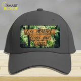 Enjoy Your Coffee Novelty License Plate Hat Cotton / Charcoal