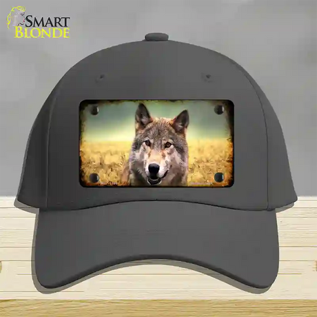 Wolf Novelty License Plate Hat Cotton / Charcoal